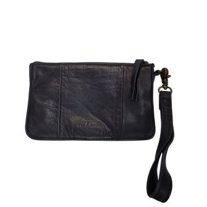 Black Leather Day & Mood Wristlet Wallet